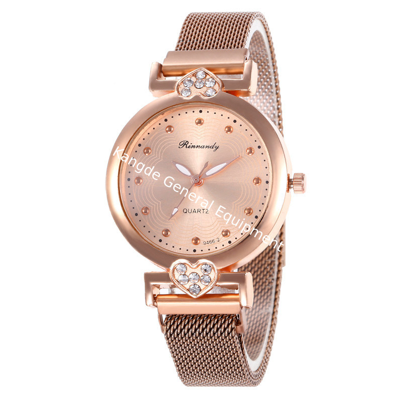 WJ-8565 Wholesale High Quality Alloy Case Rose Gold Hand Magnet Buckle Women Mesh Wrist Watch