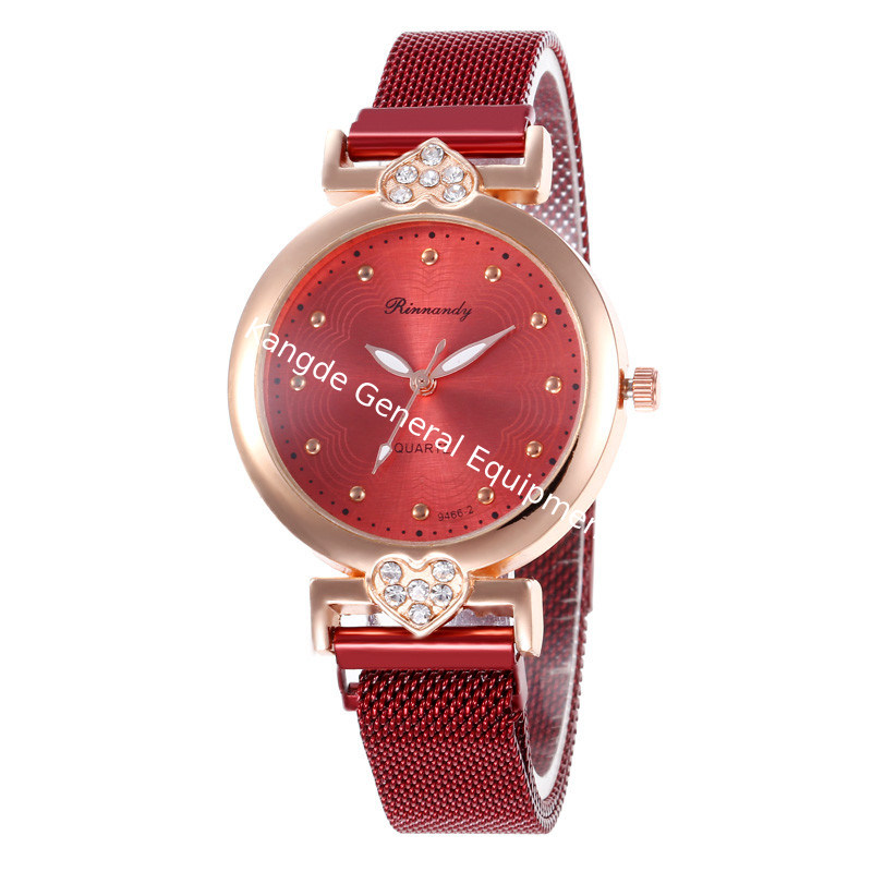 WJ-8565 Wholesale High Quality Alloy Case Rose Gold Hand Magnet Buckle Women Mesh Wrist Watch