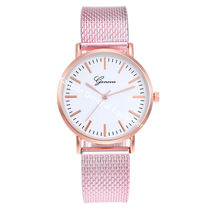 WJ-7760 Fashion Women Mesh Strap Wrist Plastic Watch