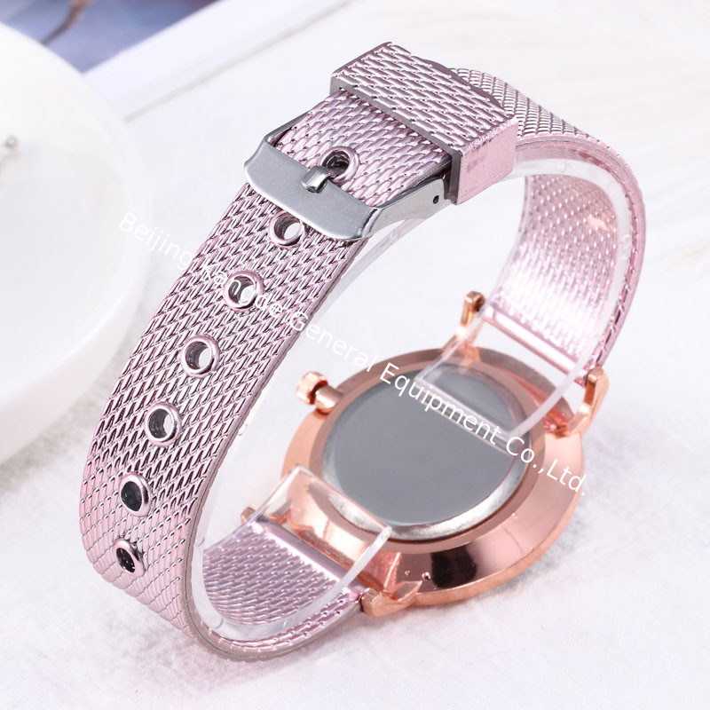 WJ-7760 Fashion Women Mesh Strap Wrist Plastic Watch