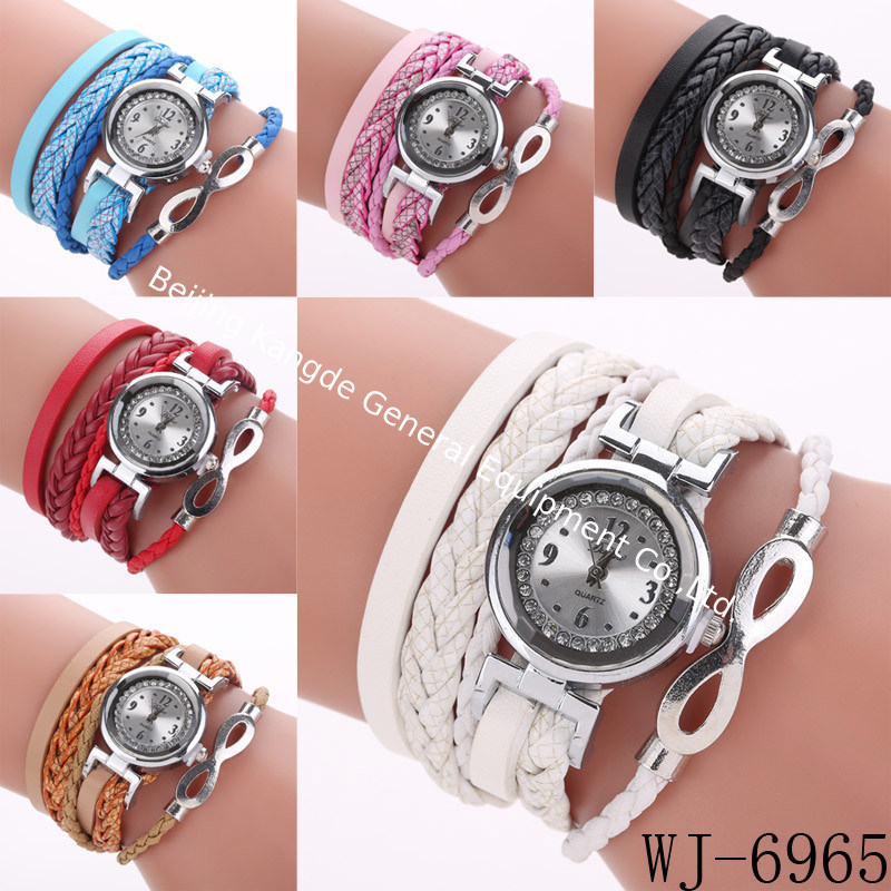 WJ-7029 Fashion diamond women watches flowers bracelet handwatches leather bangle wrist watches