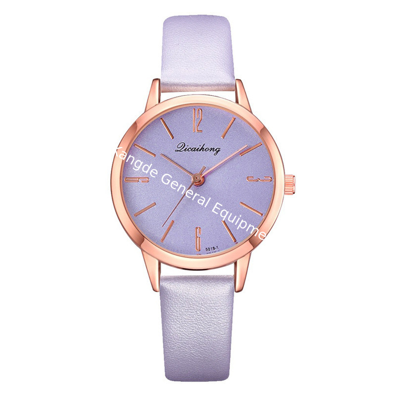 WJ-8455 Fashion Woman Purple Good Quality Gift Alloy Watch Case Lady Leather Watch