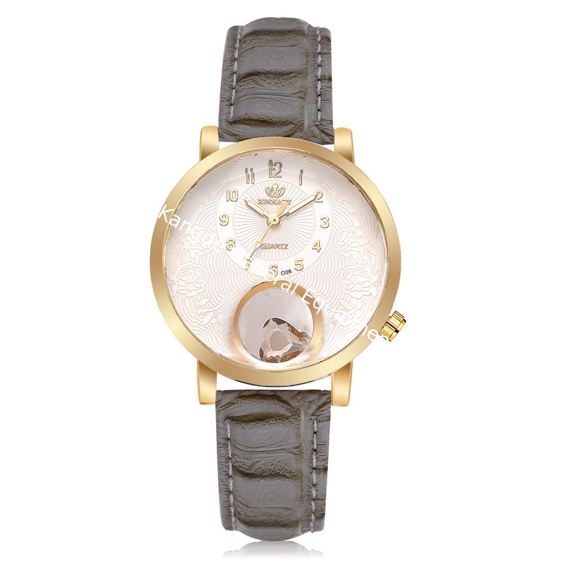 WJ-8442 Women Fashion Wrist Cheap Good Quality Alloy Watch Case Leather Band Watch