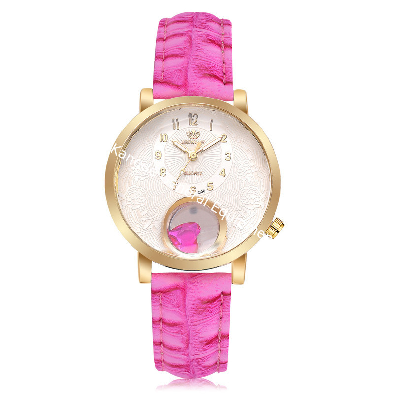 WJ-8442 Women Fashion Wrist Cheap Good Quality Alloy Watch Case Leather Band Watch
