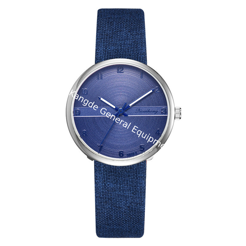 WJ-8443 Women Fashion Blue Band Alloy Watch Case Good Quality Black Leather Watch