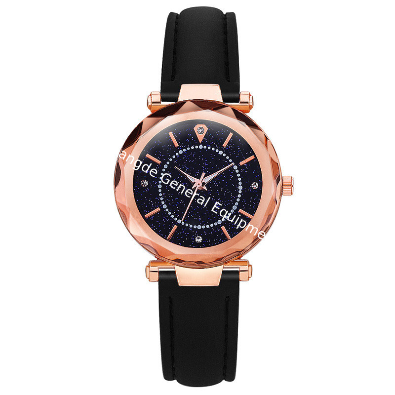 WJ-8416 Women Fashion Wrist Black Band Alloy Case Leather Watch Strap 11 Colors Ladies Wrist Watch