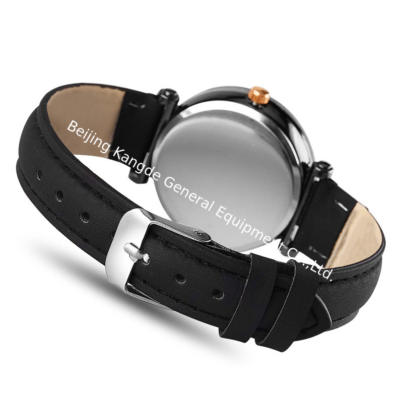 WJ-8416 Women Fashion Wrist Black Band Alloy Case Leather Watch Strap 11 Colors Ladies Wrist Watch