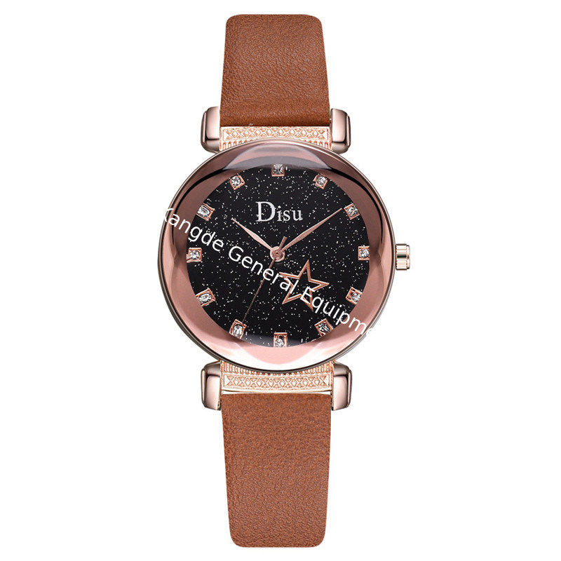 WJ-8427 Fashion Blue Leather Strap Red Band Quality Assurance Alloy Watch Case Women Fashion Watch