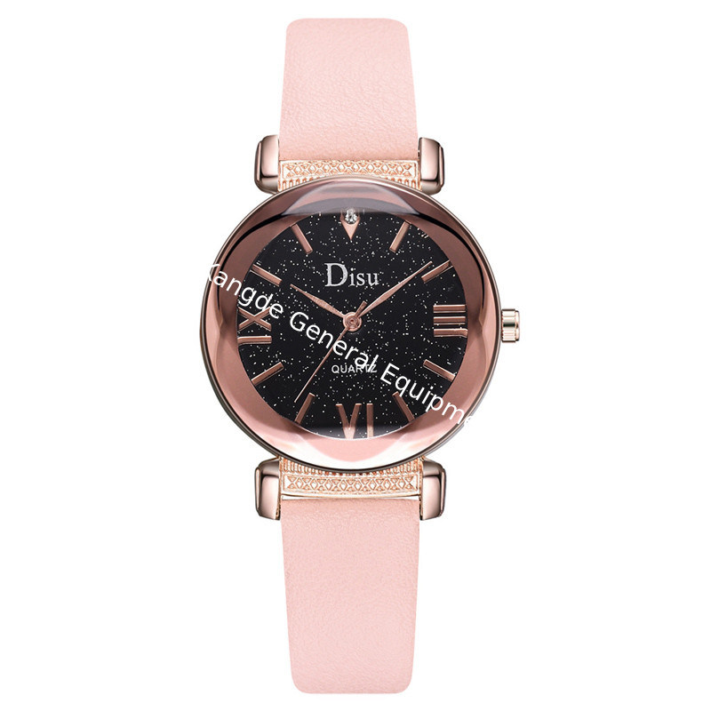 WJ-8426 Women Fashion Wrist Quality Assurance 8 Colors Alloy Watch Case Pink Leather Strap Watch