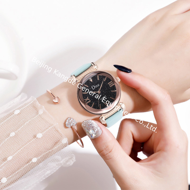 WJ-8426 Women Fashion Wrist Quality Assurance 8 Colors Alloy Watch Case Pink Leather Strap Watch