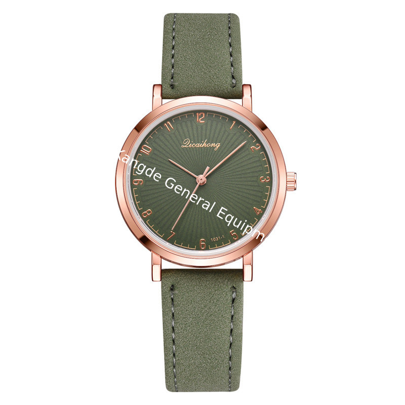 WJ-8411 Woman Alloy Watch Case Quartz Leather Band Watch