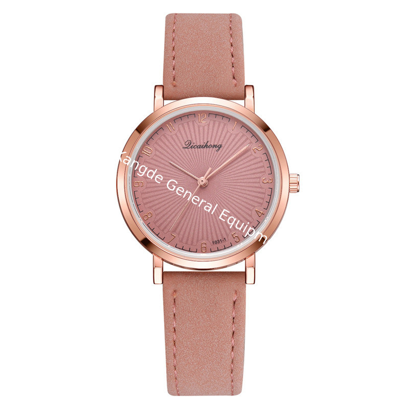 WJ-8411 Woman Alloy Watch Case Quartz Leather Band Watch