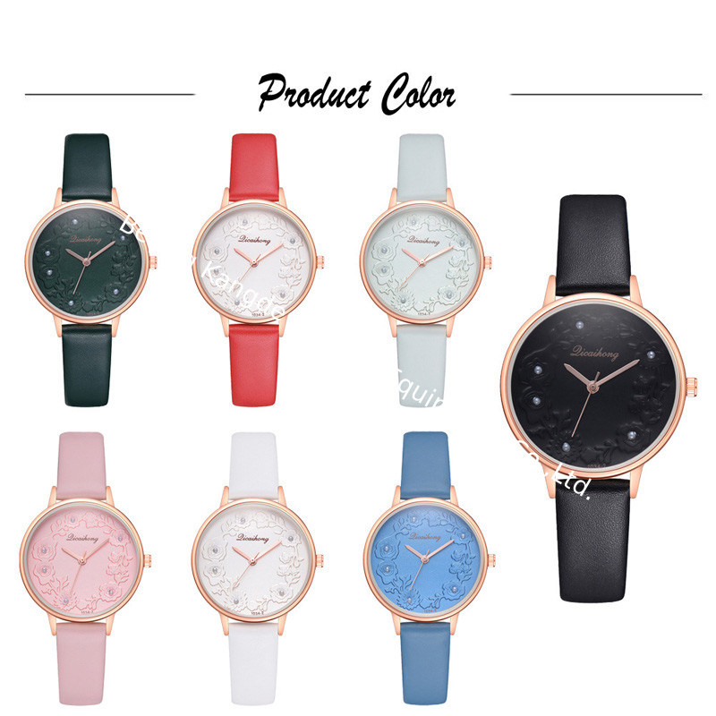 WJ-8415 Women Fashion Hand Leather Band Alloy Case Watch