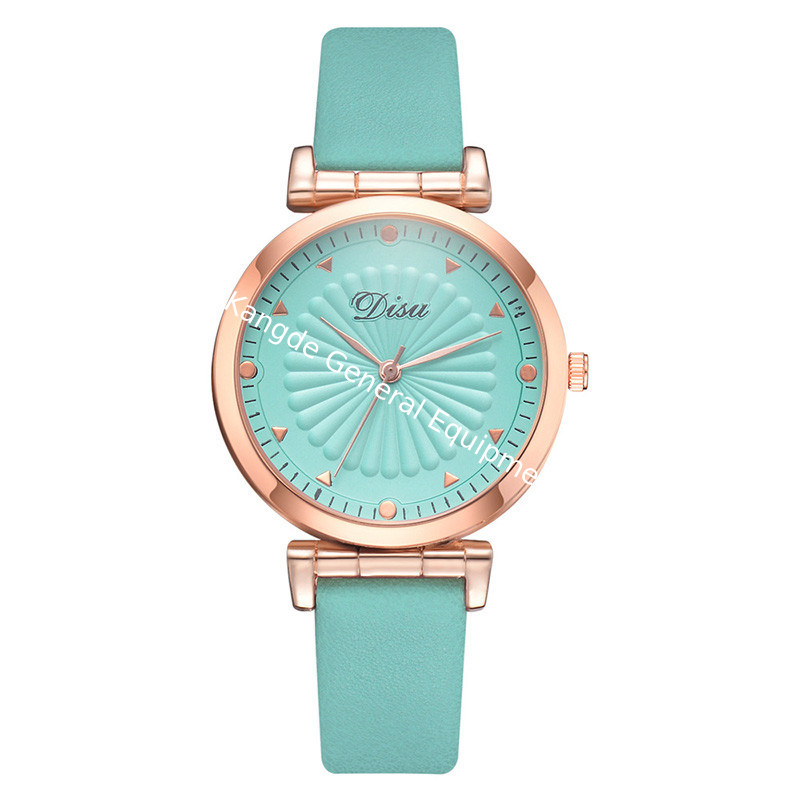 WJ-8387 Women Fashion Wrist Bracelet Leather Alloy Case Watch