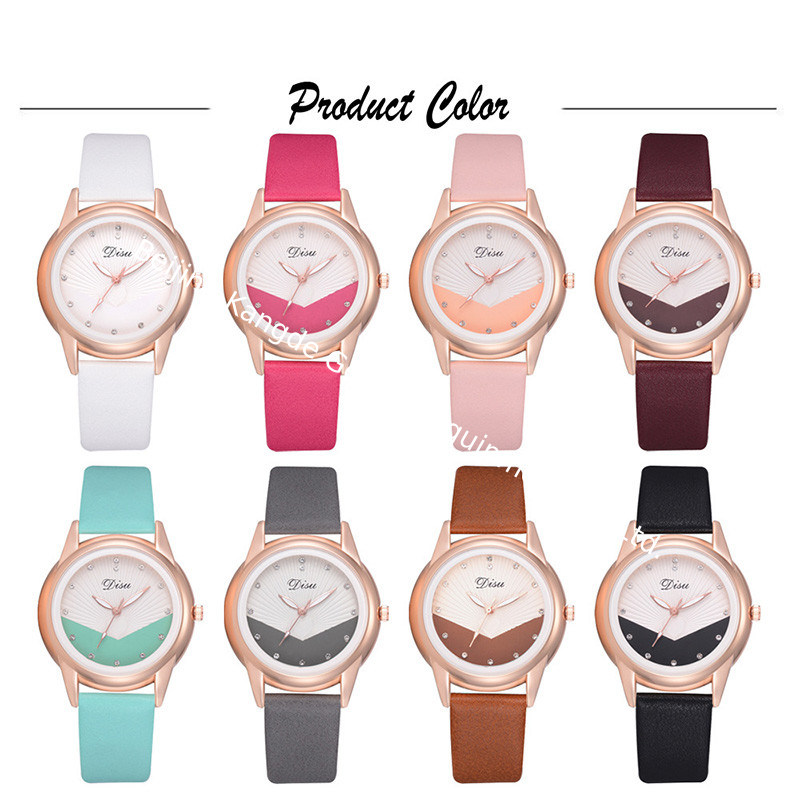 WJ-8390 New Fashion Ladies Leather Strip Alloy Case Watch