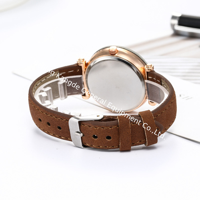 WJ-7782 Fashion Leather Wrist Hand Watch For Women Gift