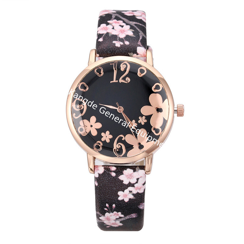 WJ-7877 Beautiful Flower Leather Band Creative Latest Woman Watch For Girl Student Match Color Stylish Charming Ladies Watches