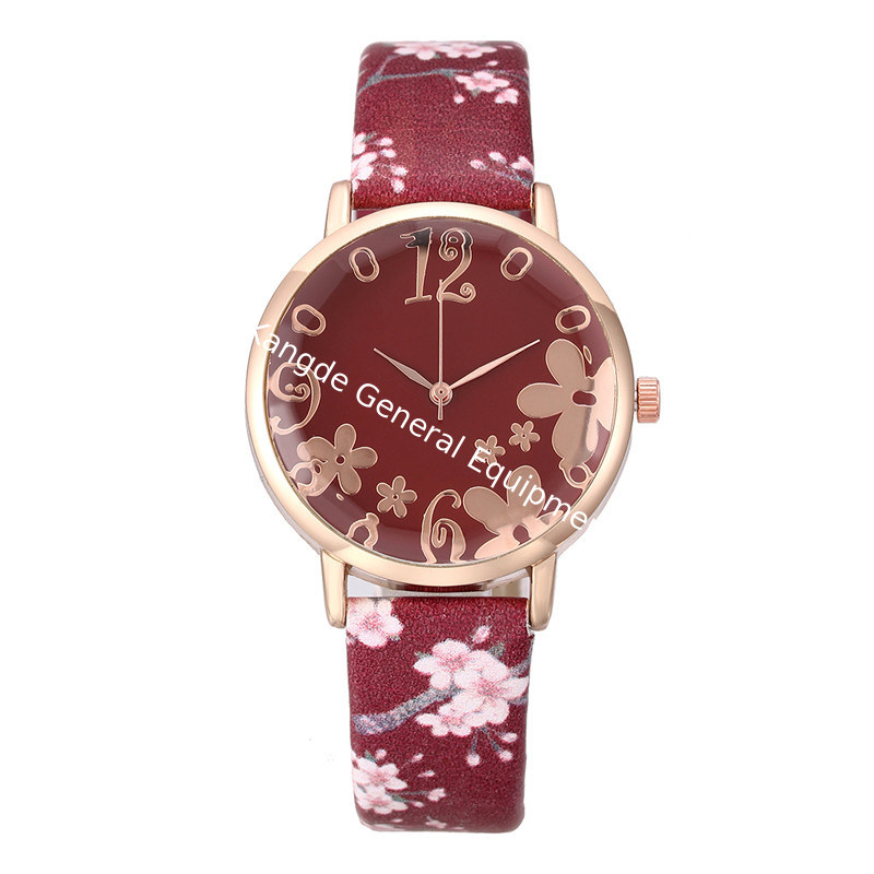 WJ-7877 Beautiful Flower Leather Band Creative Latest Woman Watch For Girl Student Match Color Stylish Charming Ladies Watches