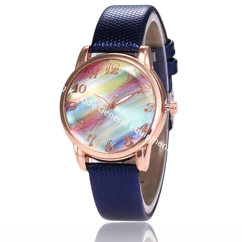 WJ-7801 Korean Fashion Belt Ultra-thin Ladies Watch Couple Table Rainbow Dial Harajuku Style Quartz Watch