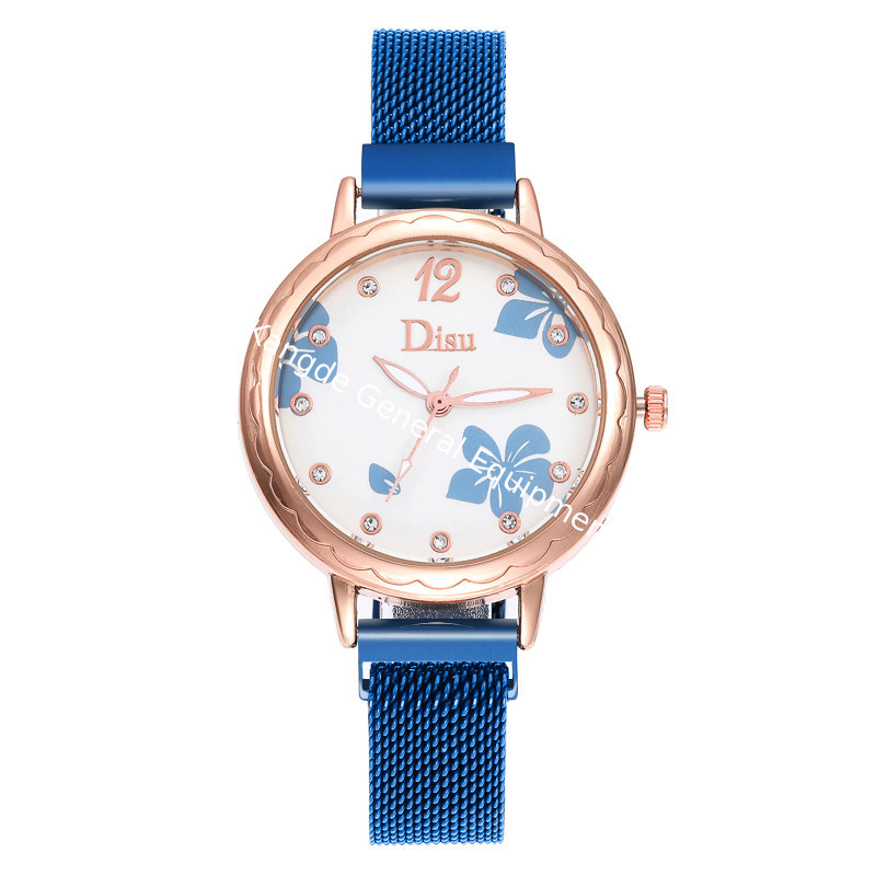 WJ-8460 New Fashion Flower Watch Ladies China Factory Alloy Case Stainless Steel Band Mesh Watch