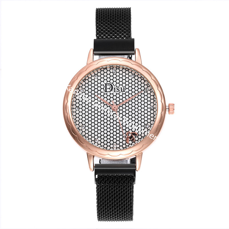WJ-8459 Charm Fashion Bee Good Quality Stainless Steel Band Magnetic Watch Mesh Strap Watch