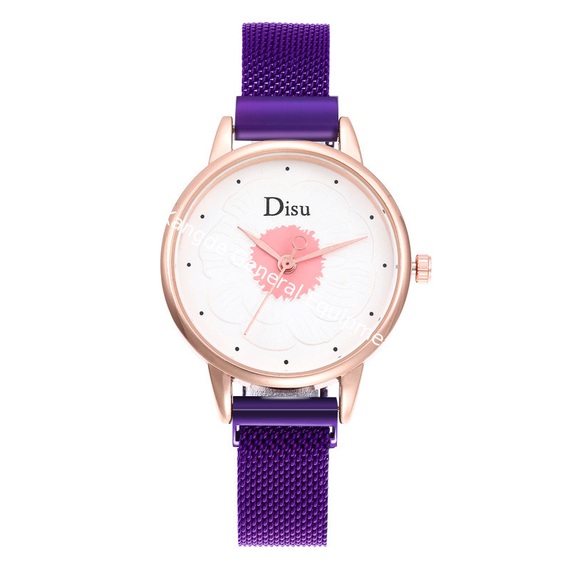 WJ-8457 Fashion Smart Women Quality Assurance Purple Magnetic Watch Strap Stainless Steel Band Watch