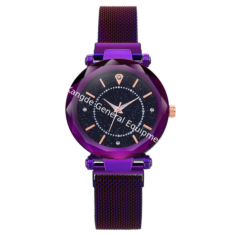 WJ-8656 New Style Purple Stainless Steel Watch Band Alloy Case 5 Colors Magnetic Strap Analog Quartz  Watch