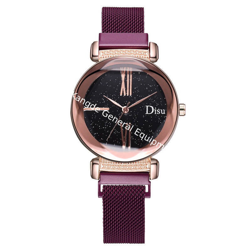 WJ-8428 Quality Assurance 5 Colors 16Mm Stainless Steel Watch Band Analog Quartz Magnetic Strap Watch