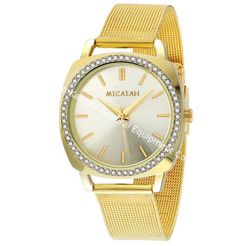 WJ-8422 New Design Fashion Girls Stainless Steel Mesh Band Analog Quartz Watch