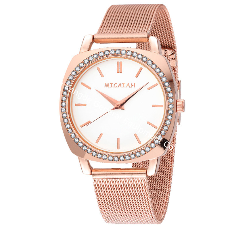 WJ-8422 New Design Fashion Girls Stainless Steel Mesh Band Analog Quartz Watch