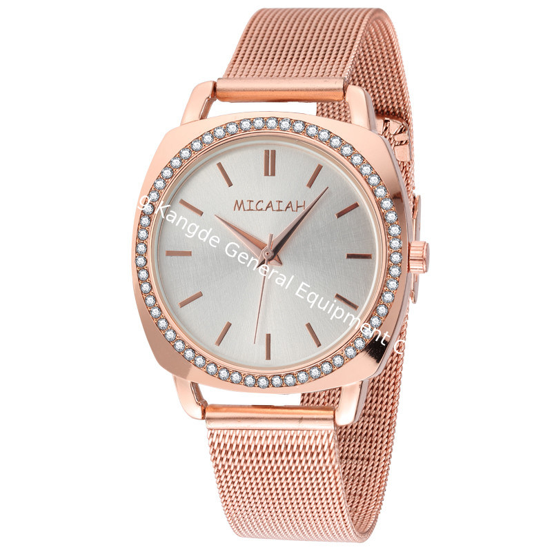 WJ-8422 New Design Fashion Girls Stainless Steel Mesh Band Analog Quartz Watch