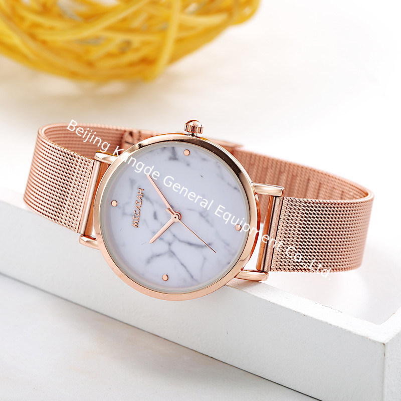 WJ-8418 New Design Fashion Girls Stainless Steel Analog Quartz Mesh Strap Watch