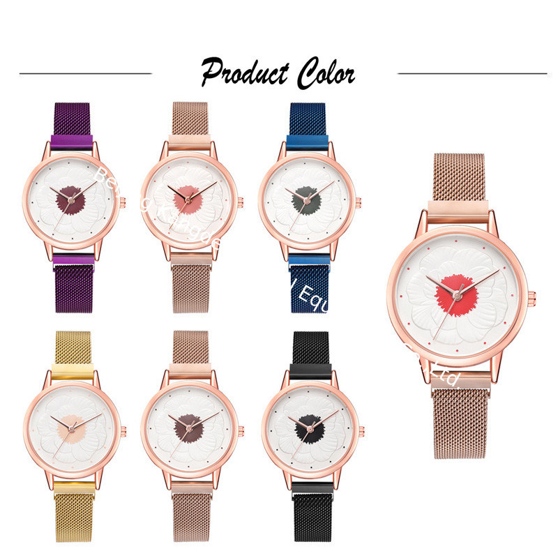 WJ-8414 New Design Fashion Girls Stainless Steel Watch Band Analog Quartz Watch