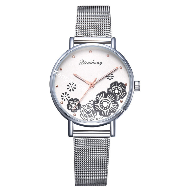 WJ-8408 Cheap Woman Analog Quartz Stainless Steel Band Watch