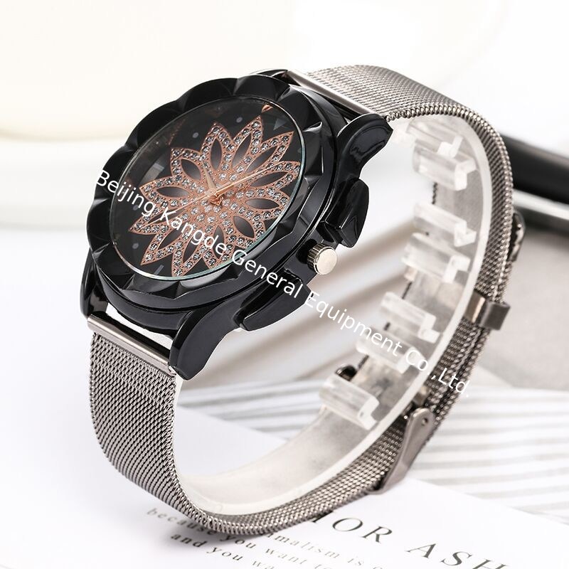 WJ-7776 Stainless Steel Mesh Quartz Strap Wrist Watch For Women