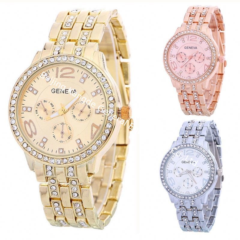 WJ-6433 Crystal Rhinestone Charming Beautiful Elegant Fashion Fancy Wristwatch