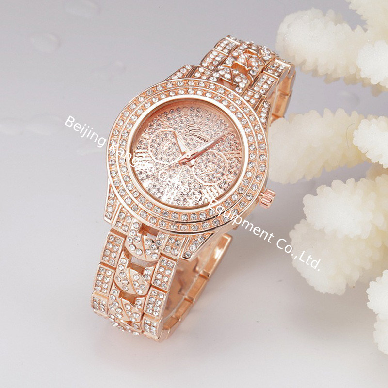 WJ-6046 luxury bling bling all diamonds fashion pretty quartz Geneva women watch
