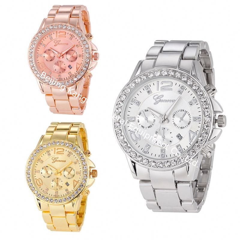 WJ-6433 Yiwu Factory Stock Fashion Gold Luxury Lady Wristwatch Alloy Women Wrist Watch Jewelry Watches for female
