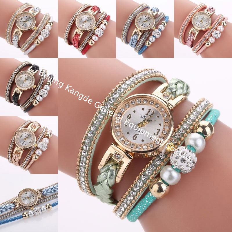WJ-6963 China Factory Female Fashion Watch Cheap Charming Punk Dress Bracelet Lady Watch Soft Fabric Girl Wristwatch