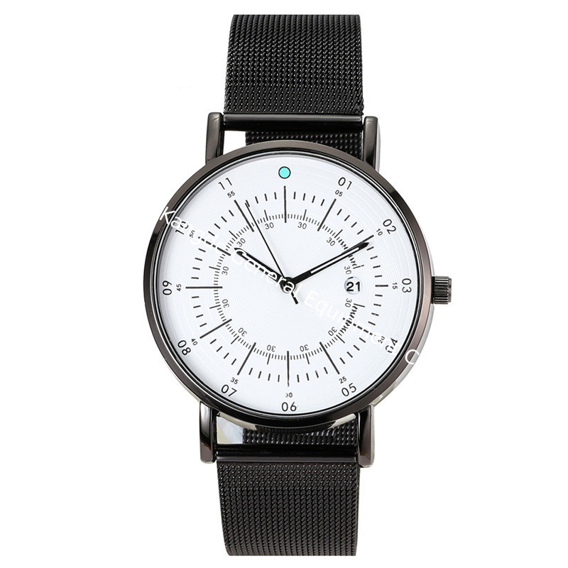 WJ-8079 Stainless Steel Mesh Quartz Wrist Man Watch