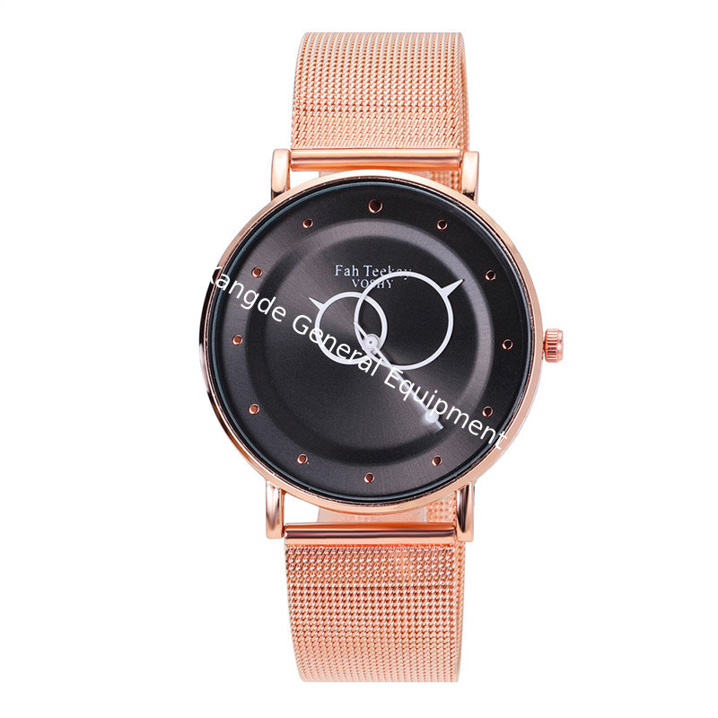 WJ-8070 Fashion Men  Black Steel Mesh Hand Watch
