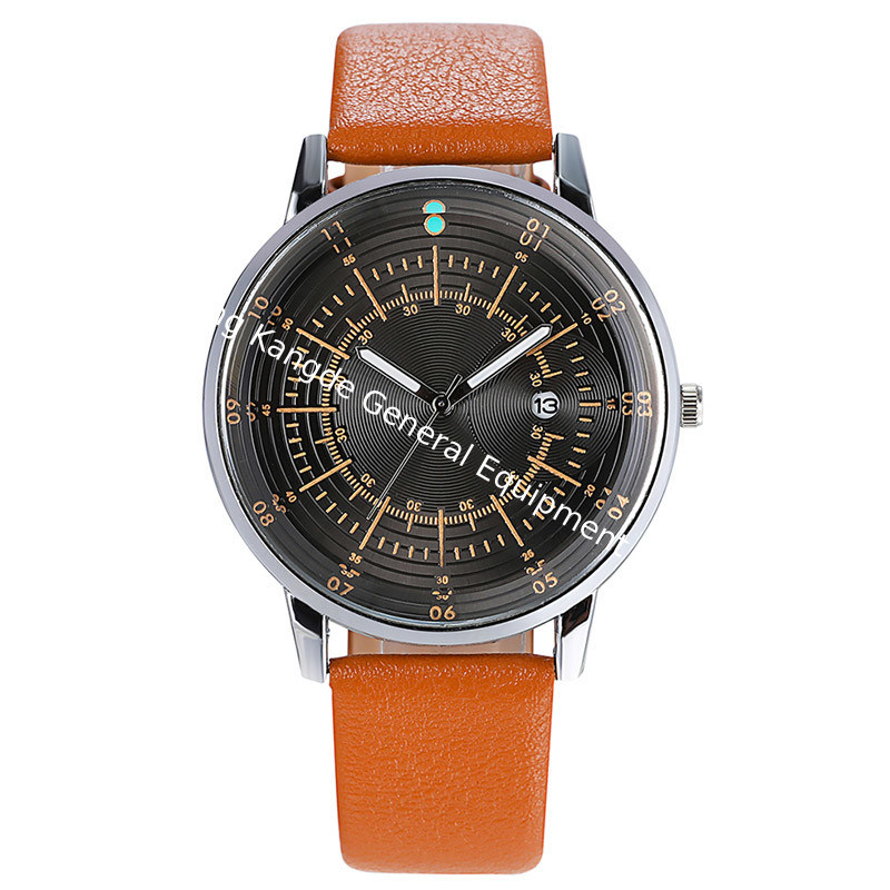 WJ-8076 Cheap Men Leather  Band Quartz Wrist Watch