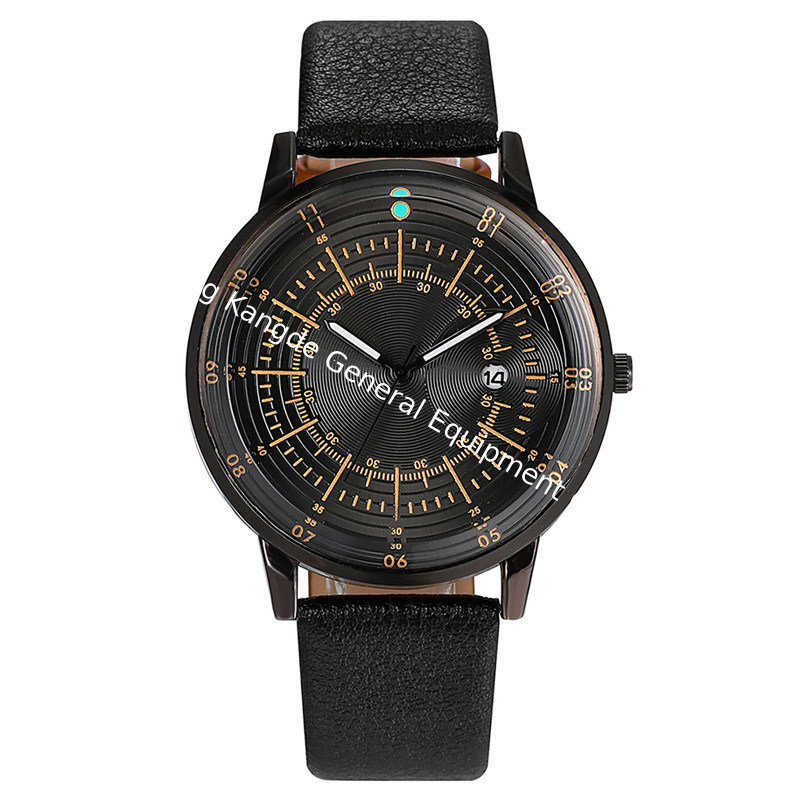 WJ-8076 Cheap Men Leather  Band Quartz Wrist Watch