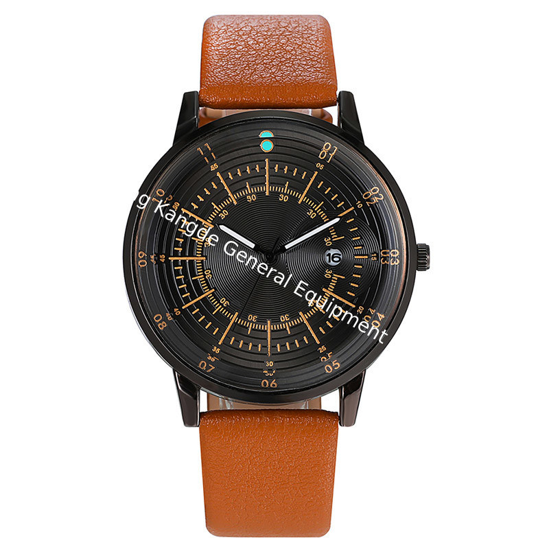 WJ-8076 Cheap Men Leather  Band Quartz Wrist Watch