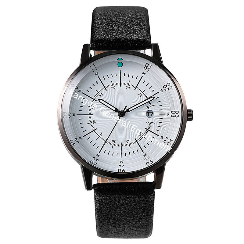WJ-8076 Cheap Men Leather  Band Quartz Wrist Watch