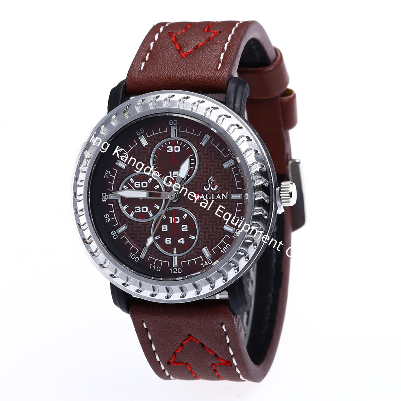 WJ-7985 New Fashion Mens Quartz Wrist Leather Strap Watch