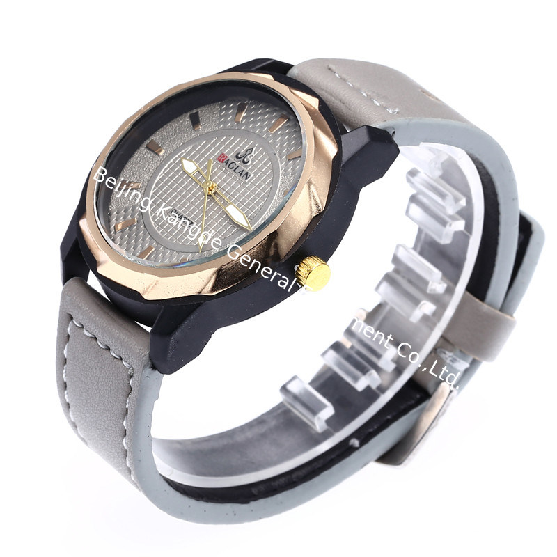 WJ-7972 Genuine Leather Wrist Hand Watch Men