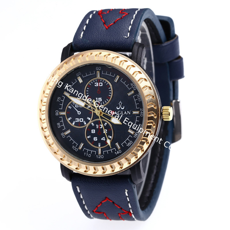 WJ-7971Men Black Quartz Wrist Leather Watch