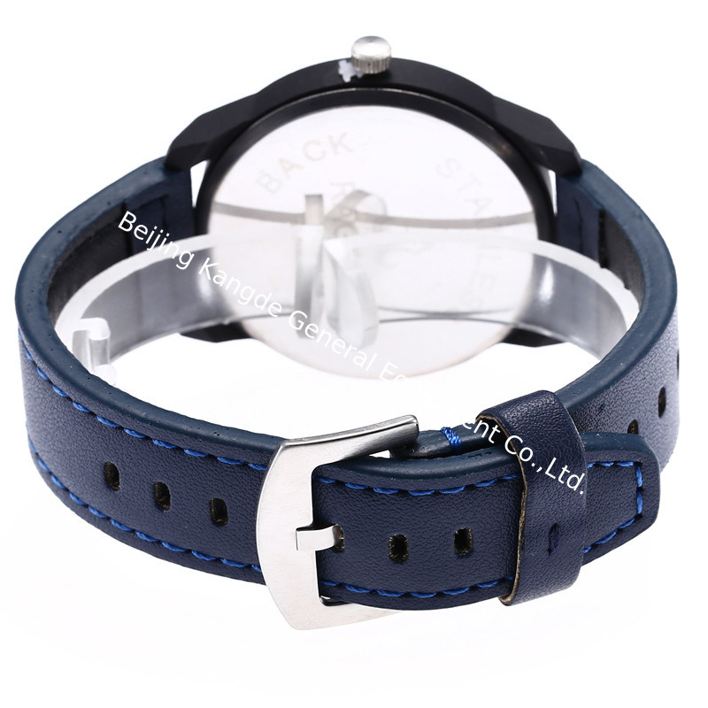 WJ-7969 Fashion Men Black  Leather Strap Wrist Watch