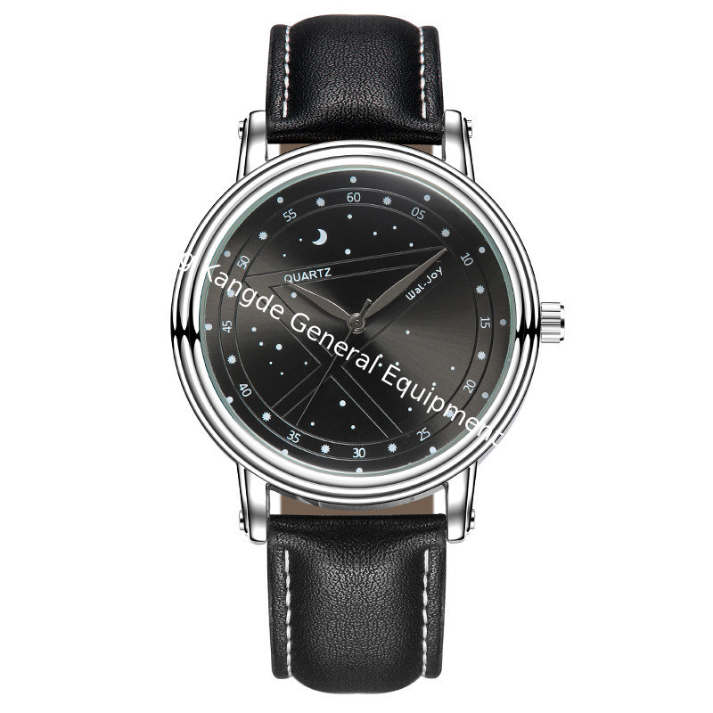 WJ-8109 Newest Starry Sky Face Design Attractive Leather Band Vogue Quartz OEM Male Waterproof Watch